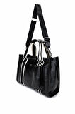 Tamer Tanca Kadın Vegan Siyah Rugan Omuz Çanta 1003 3000 BN CNT Y25 SIYAH KRSK RGN