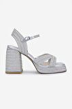 Valmenti Kadın Vegan/Tekstil Topuklu Sandalet 1141 HAVANA-002 BN SNDLT Y25 SILVER ROPE