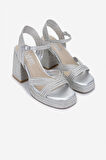 Valmenti Kadın Vegan/Tekstil Topuklu Sandalet 1141 HAVANA-002 BN SNDLT Y25 SILVER ROPE