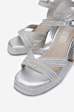 Valmenti Kadın Vegan/Tekstil Topuklu Sandalet 1141 HAVANA-002 BN SNDLT Y25 SILVER ROPE