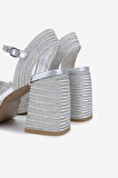 Valmenti Kadın Vegan/Tekstil Topuklu Sandalet 1141 HAVANA-002 BN SNDLT Y25 SILVER ROPE