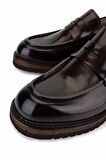 Tamer Tanca Erkek Hakiki Deri Kahverengi Loafer Ayakkabı 987 222A ERK AYK SK25-26 KAHVE ACMA