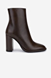 Valmenti Kadın Hakiki Deri Kahverengi Topuklu Bot 1154 2462 BN BOT SK25-26 CAFFE