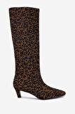 Valmenti Kadın Hakiki Deri Leopar Topuklu Çizme 1154 2917 BN CZM SK25-26 CUOIO