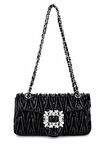 Tamer Tanca Kadın Suni Deri Siyah Rugan Omuz Çanta 921 27123 BN CNT SK25-26 SIYAH RGN