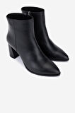 Valmenti Kadın Hakiki Deri Siyah Deri Topuklu Bot 1074 2260 BN BOT SK25-26 SIYAH DERI