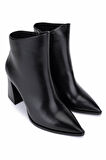 Tamer Tanca Kadın Hakiki Deri Siyah Topuklu Bot 492 50559 BN BOT SK25-26 SIYAH DERI