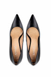 Tamer Tanca Kadın Hakiki Deri Siyah Topuklu Ayakkabı 1132 570 BN AYK SK25-26 SIYAH DERI