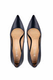 Tamer Tanca Kadın Hakiki Deri Lacivert Deri Topuklu Ayakkabı 1132 570 BN AYK SK25-26 LACI DERI