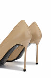 Tamer Tanca Kadın Hakiki Deri Bej Topuklu Ayakkabı 1129 109 BN AYK SK25-26 NUDE DR
