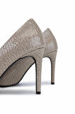 Tamer Tanca Kadın Suni Deri Nude Topuklu Ayakkabı 1160 26598 BN AYK SK25-26 NUDE KROKO