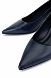 Tamer Tanca Kadın Hakiki Deri Lacivert Topuklu Ayakkabı 1160 26551 BN AYK SK25-26 LACI DR
