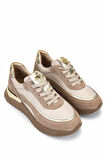 Tamer Tanca Kadın Hakiki Deri Bej Sneakers & Spor Ayakkabı 1164 25804D BN AYK SK25-26 BJ ST/DORE/BJ DR
