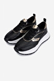Valmenti Kadın Hakiki Deri Siyah Sneakers & Spor Ayakkabı 04 401 BN AYK SK25-26 SYH/LIGHT GOLD