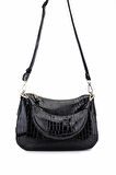 Tamer Tanca Kadın Suni Deri Siyah Kroko Omuz Çanta 1099 205 BN CNT SK25-26 SIYAH KROKO