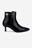 Valmenti Kadın Hakiki Deri Siyah Rugan Topuklu Bot 33 6010 BN BOT SK25-26 SIYAH RUGAN