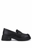 Tamer Tanca Kadın Hakiki Deri Siyah Jumbo Loafer Ayakkabı 33 25525 BN AYK SK25-26 SIYAH JUMBO