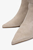 Valmenti Kadın Hakiki Deri Bej Süet Topuklu Bot 1096 9840 BN BOT SK25-26 BEJ SUET
