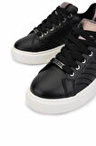 Tamer Tanca Kadın Suni Deri Siyah Sneakers & Spor Ayakkabı 1065 065 BN AYK SK25-26 SIYAH/PLATIN