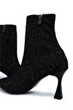 Tamer Tanca Kadın Tekstil Siyah Topuklu Bot 1065 2008 BN BOT SK25-26 SIYAH SIM