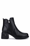 Tamer Tanca Kadın Hakiki Deri Siyah Deri Topuklu Bot 1065 2700 BN BOT SK25-26 SIYAH DR