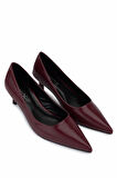 Tamer Tanca Kadın Suni Deri Bordo Topuklu Ayakkabı 735 8318 BN AYK SK25-26 K.BORDO