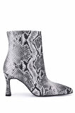 Tamer Tanca Kadın Siyah Yılan Desen Topuklu Bot 735 8793 BN BOT SK25-26 SIYAH YLN BSK