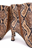 Tamer Tanca Kadın Hakiki Deri Naturel Yılan Topuklu Bot 735 8793 BN BOT SK25-26 NATUREL YLN BSK