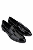 Tamer Tanca Kadın Hakiki Deri Siyah Rugan Loafer Ayakkabı 566 3237-286 BN AYK SK25-26 SIYAH KRSK RGN