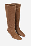 Valmenti Kadın Hakiki Deri Taba Süet Topuklu Çizme 594 5840 BN CZM SK25-26 TABA SUET