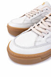 Tamer Tanca Kadın Hakiki Deri Kırık Beyaz Sneakers & Spor Ayakkabı 154 6801 BN AYK SK25-26 OFF WHITE FLTR