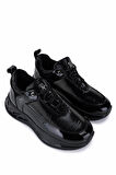 Tamer Tanca Kadın Siyah Rugan Sneakers & Spor Ayakkabı 1172 07 BN AYK SK25-26 SYH RGN/PRST