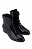 Tamer Tanca Kadın Hakiki Deri Siyah Rugan Topuklu Bot 322 2152713 BN BOT SK25-26 SIYAH RGN