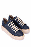 Tamer Tanca Kadın Hakiki Deri Lacivert Sneakers & Spor Ayakkabı 1116 5022-09 BN AYK SK25-26 LACI FLTR