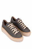 Tamer Tanca Kadın Hakiki Deri Koyu Gri Sneakers & Spor Ayakkabı 1116 5022-09 BN AYK SK25-26 K.GRI FLTR