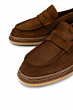 Tamer Tanca Erkek Hakiki Deri Bej Loafer Ayakkabı 537 3670 ERK AYK Y25 CAMEL SUET