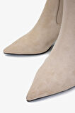 Valmenti Kadın Hakiki Deri Taş Süet Topuklu Bot 1130 1093 BN BOT SK25-26 TAS SUET/BEJ MAT KROKO