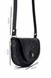 Tamer Tanca Kadın Suni Deri Siyah Desen Postacı Çanta 743 2338 BN CNT SK25-26 SIYAH GFRJ