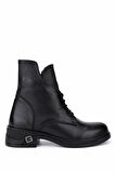 Tamer Tanca Kadın Siyah Deri Casual Bot 1175 6512 BN BOT SK25-26 SIYAH DR