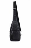 Tamer Tanca Erkek Hakiki Deri Siyah Floter Body Bag Çanta 1012 230204 ERK CNT SK25-26 SIYAH FLTR