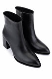 Tamer Tanca Kadın Suni Deri Siyah Topuklu Bot 1162 945 BN BOT SK25-26 SIYAH CILT