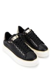 Tamer Tanca Kadın Suni Deri Siyah/Gold Sneakers & Spor Ayakkabı 1009 2734 BN AYK Y26 SIYAH/LIGHT GOLD