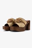 Valmenti Kadın Deri & Tekstil Bej Topuklu Terlik 1141 551 BN TRLK Y26 BEIGE WICKER