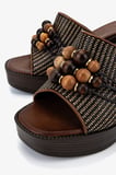 Valmenti Kadın Deri & Tekstil Kahverengi Topuklu Terlik 1141 551 BN TRLK Y26 BROWN/BEIGE BLACK
