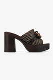 Valmenti Kadın Deri & Tekstil Kahverengi Topuklu Terlik 1141 551 BN TRLK Y26 BROWN/BEIGE BLACK