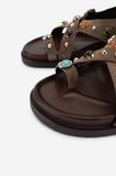 Valmenti Kadın Hakiki Deri Taupe Düz Sandalet 1141 832 BN SNDLT Y26 TAUPE SUEDE