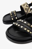 Valmenti Kadın Deri & Tekstil Siyah Deri Düz Sandalet 1141 505 BN SNDLT Y26 BLACK LEATHER