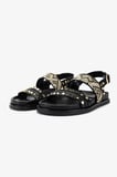 Valmenti Kadın Deri & Tekstil Siyah Deri Düz Sandalet 1141 505 BN SNDLT Y26 BLACK LEATHER