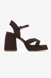 Valmenti Kadın Suni Deri/Tekstil Kahverengi Topuklu Sandalet 1141 HAVANA-002 BN SNDLT Y25 DARK BROWN ROPE