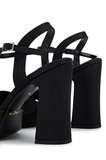 Tamer Tanca Kadın Suni Deri Siyah Saten Topuklu Ayakkabı 1065 223-390 BN AYK Y26 SIYAH SATEN